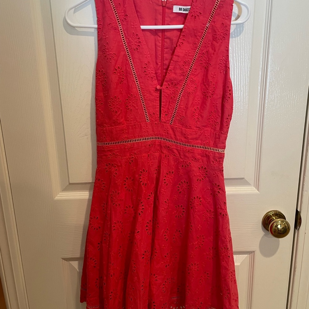 Bb Dakota coral eyelet mini dress